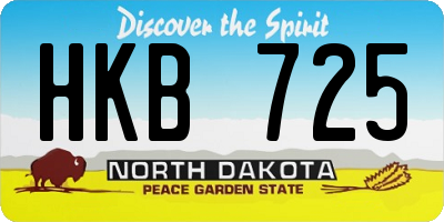 ND license plate HKB725