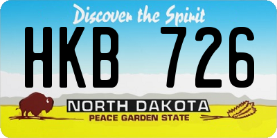 ND license plate HKB726