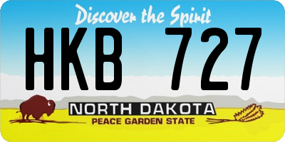 ND license plate HKB727