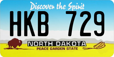 ND license plate HKB729