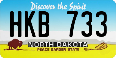 ND license plate HKB733