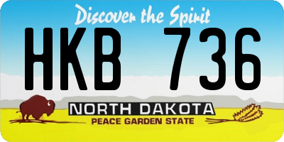 ND license plate HKB736