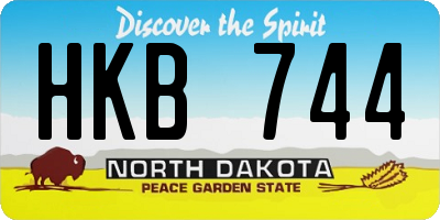 ND license plate HKB744
