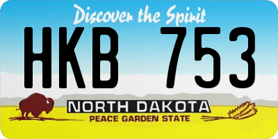 ND license plate HKB753