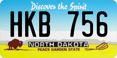 ND license plate HKB756
