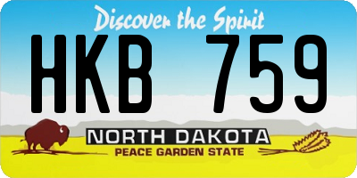 ND license plate HKB759