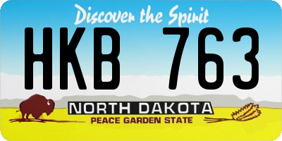 ND license plate HKB763