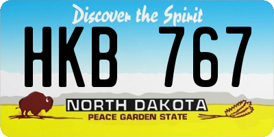 ND license plate HKB767