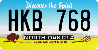 ND license plate HKB768