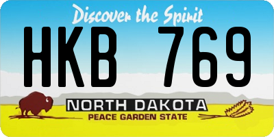 ND license plate HKB769