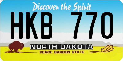 ND license plate HKB770