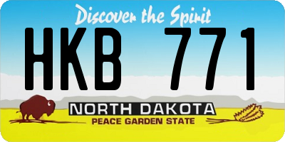 ND license plate HKB771