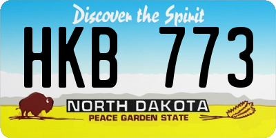ND license plate HKB773