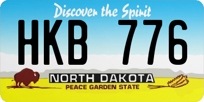 ND license plate HKB776