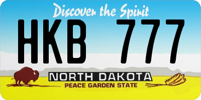 ND license plate HKB777