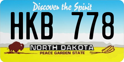 ND license plate HKB778