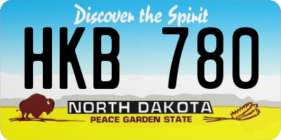 ND license plate HKB780