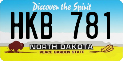ND license plate HKB781