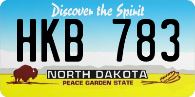 ND license plate HKB783