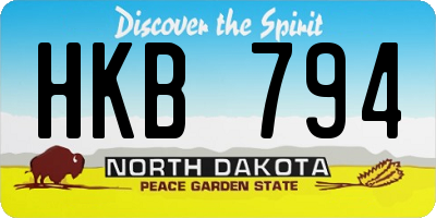 ND license plate HKB794