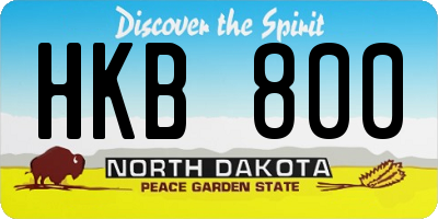 ND license plate HKB800