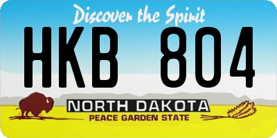 ND license plate HKB804