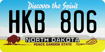 ND license plate HKB806