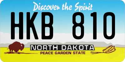 ND license plate HKB810