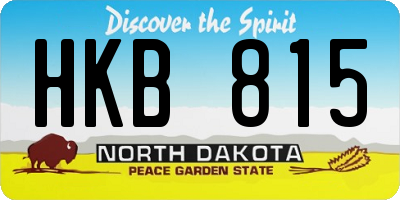 ND license plate HKB815