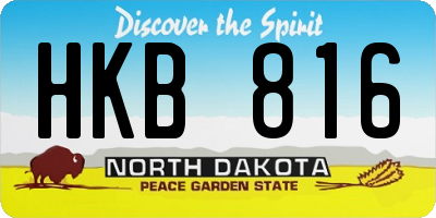ND license plate HKB816
