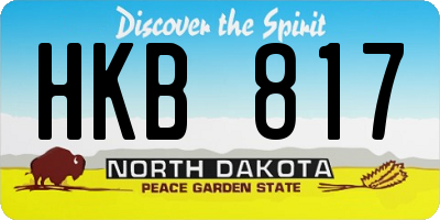ND license plate HKB817
