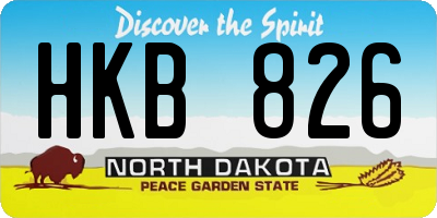ND license plate HKB826