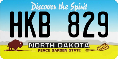 ND license plate HKB829