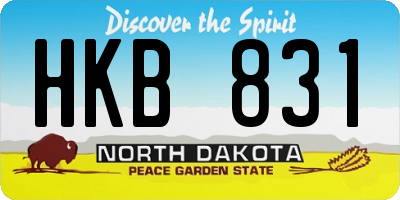 ND license plate HKB831