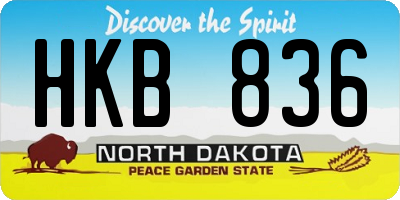 ND license plate HKB836