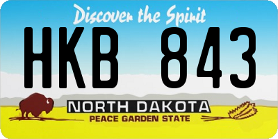 ND license plate HKB843