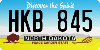 ND license plate HKB845