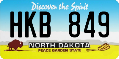 ND license plate HKB849