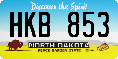 ND license plate HKB853