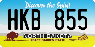 ND license plate HKB855