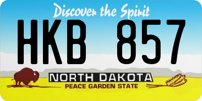 ND license plate HKB857