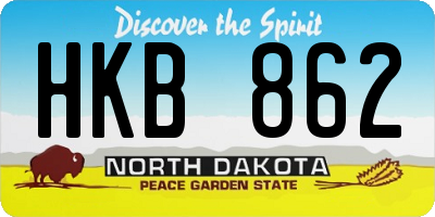 ND license plate HKB862