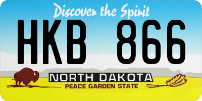 ND license plate HKB866