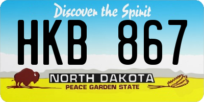 ND license plate HKB867