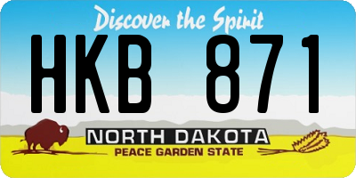 ND license plate HKB871