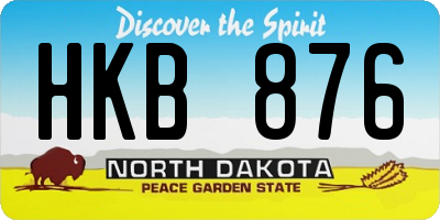 ND license plate HKB876
