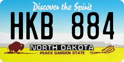 ND license plate HKB884