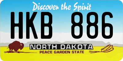 ND license plate HKB886