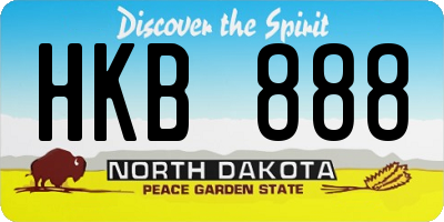 ND license plate HKB888