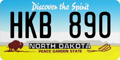 ND license plate HKB890
